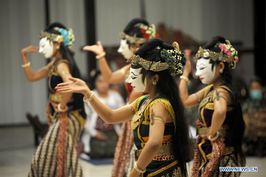 Classical mask dance performance held in Yogyakarta, IndonesiaChina