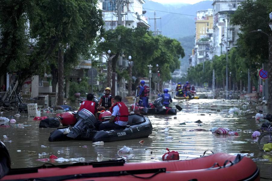 Disaster relief efforts underway in flood-hit southwest China county