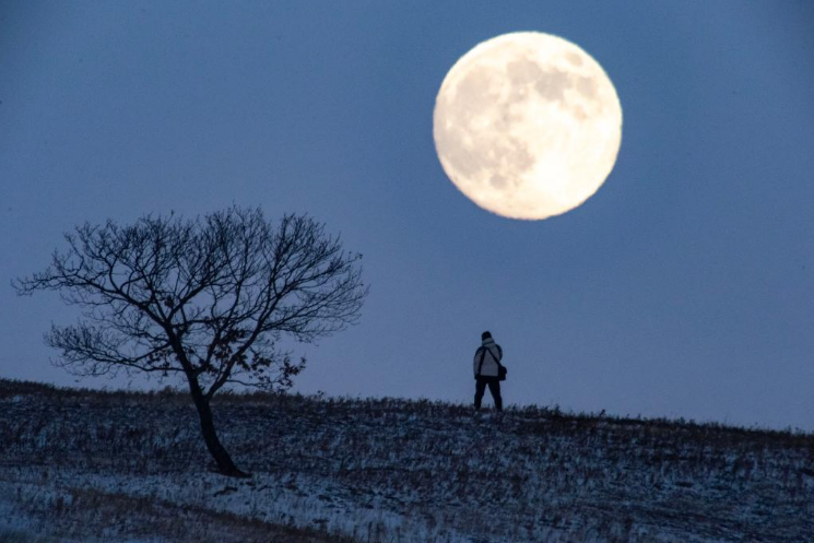 Full moon seen across China